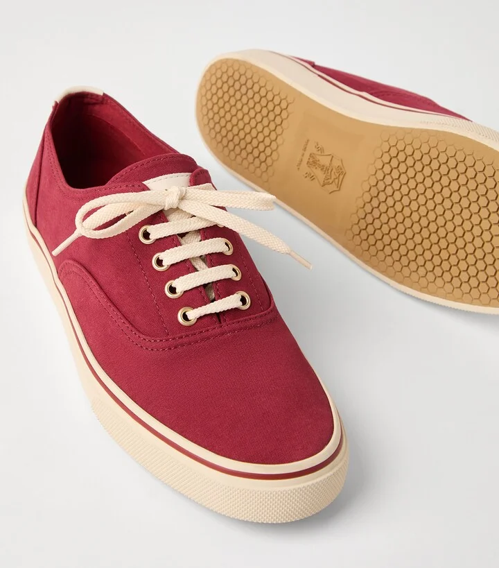 Brunello Cucinelli Canvas Leather-Trim Sneakers - Image 5