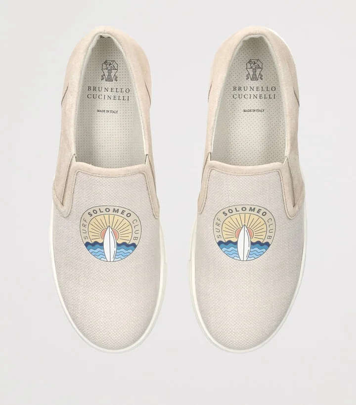 Brunello Cucinelli Canvas Slip-On Sneakers - Image 4
