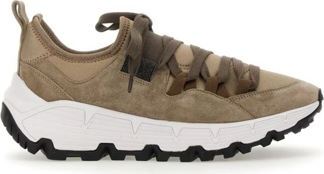 Brunello Cucinelli Chunky-Sole Lace-Up Sneakers