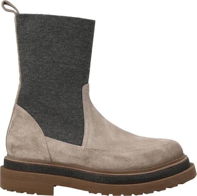 Brunello Cucinelli Chunky Two-Tone Boots