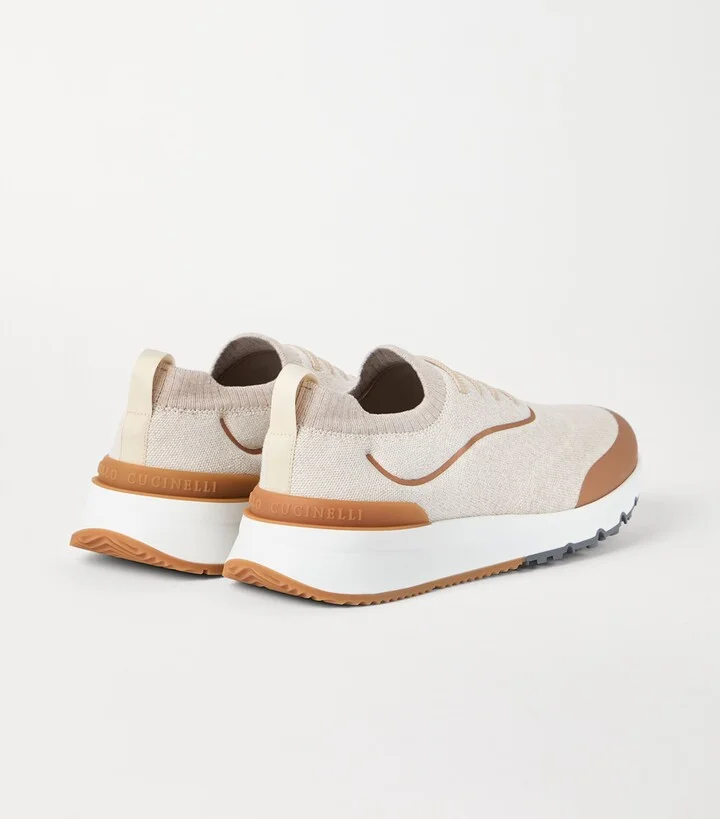Brunello Cucinelli Cotton Knit Running Shoes - Image 4