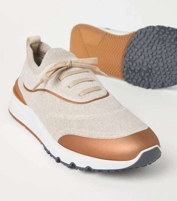 Brunello Cucinelli Cotton Knit Running Shoes - Image 5