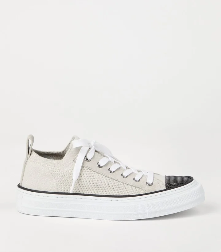 Brunello Cucinelli Cotton Monili-Embellished Sneakers - Image 5