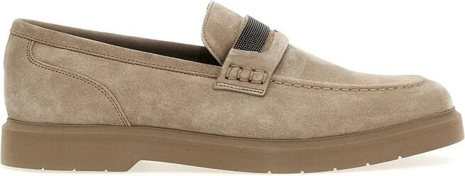 Brunello Cucinelli Embellished Almond Toe Loafers