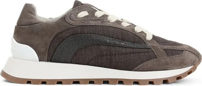 Brunello Cucinelli Embellished Lace-Up Sneakers