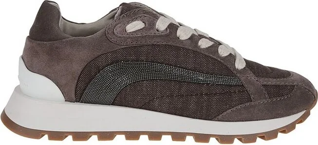Brunello Cucinelli Embellished Lace-Up Sneakers