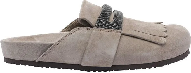 Brunello Cucinelli Embellished Round-Toe Mules