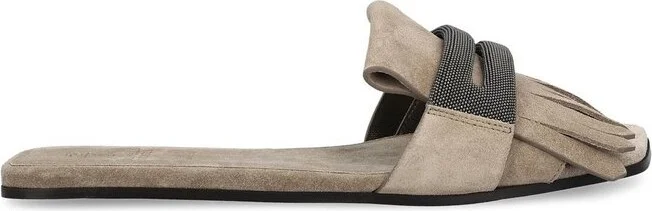 Brunello Cucinelli Embellished Slip-On Sandals