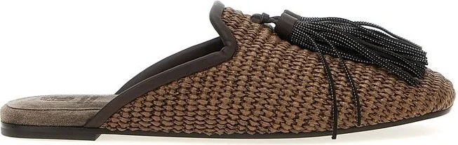 Brunello Cucinelli Embellished Tassel Sabots