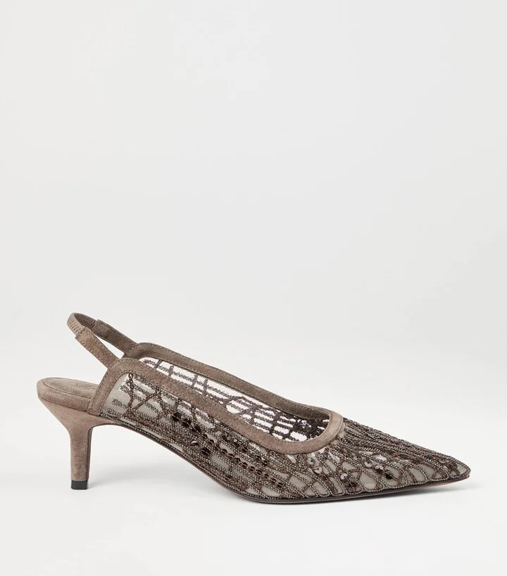 Brunello Cucinelli Glistening Abstract Embroidery City Pumps 55 - Image 5