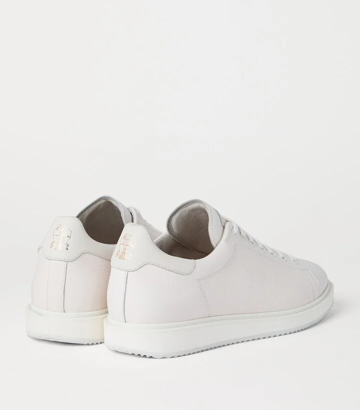Brunello Cucinelli Grained Leather Sneakers - Image 3