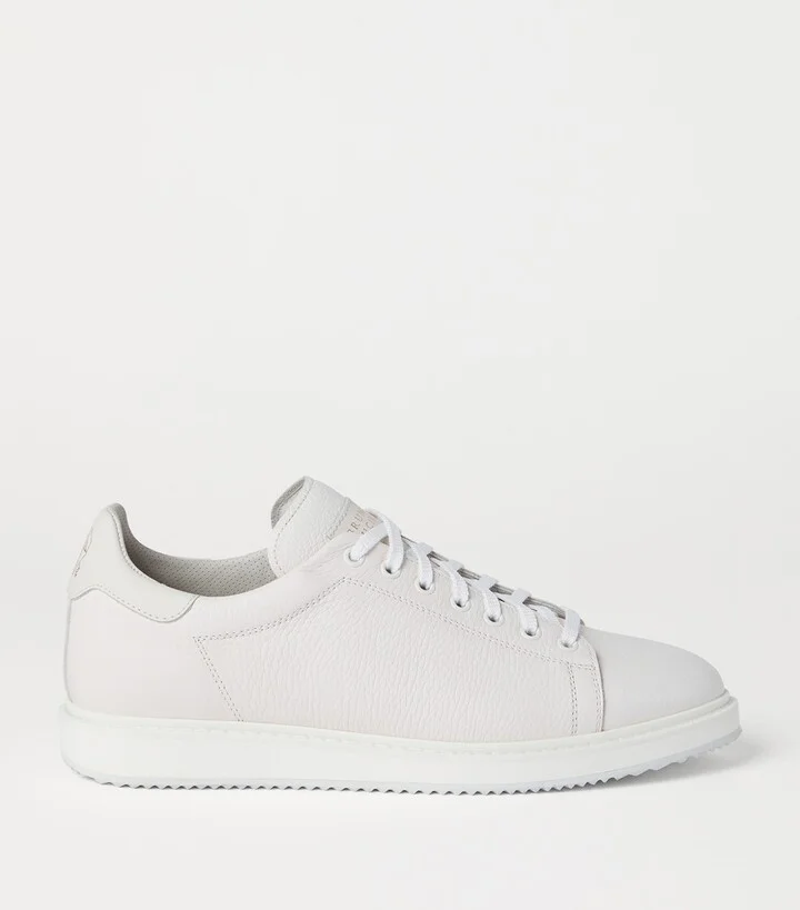 Brunello Cucinelli Grained Leather Sneakers - Image 5