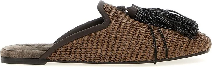 Brunello Cucinelli Jewel Tassel Sabots