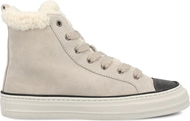 Brunello Cucinelli Jewelled Toe Mid-Top Sneakers