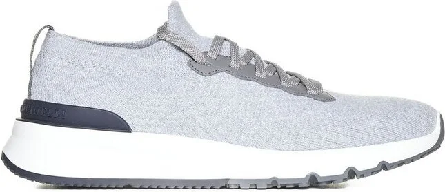 Brunello Cucinelli Knitted Lace-Up Sneakers