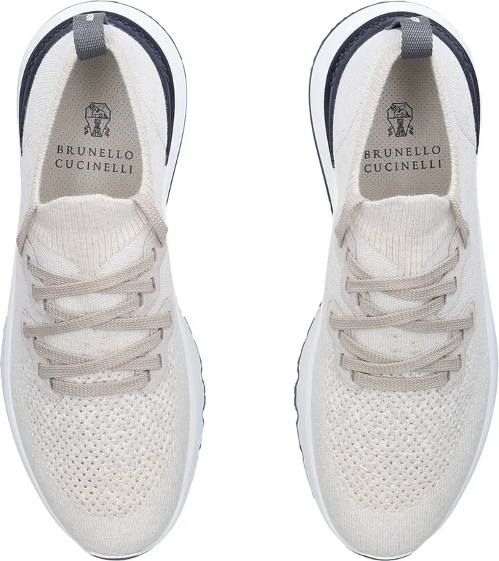 Brunello Cucinelli Knitted Low-Top Sneakers - Image 4