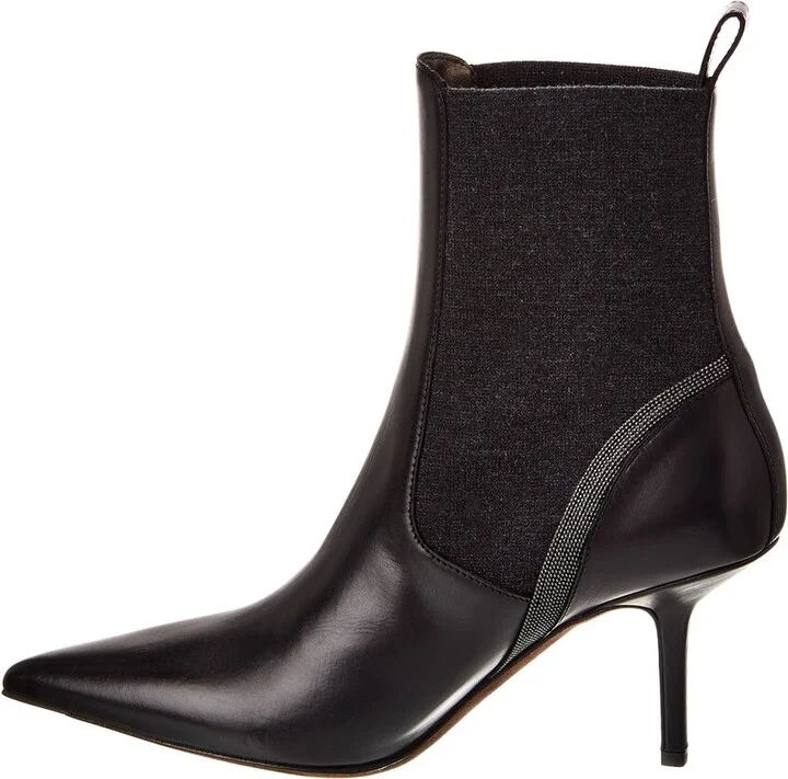 Brunello Cucinelli Leather Bootie - Image 2