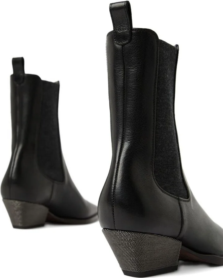 Brunello Cucinelli Leather Boots - Image 3