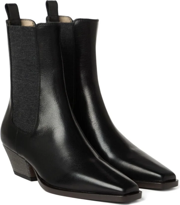 Brunello Cucinelli Leather Boots - Image 2