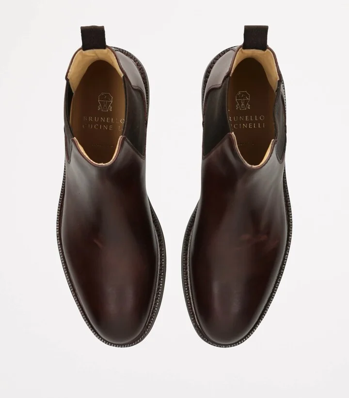 Brunello Cucinelli Leather Chelsea Boots - Image 4