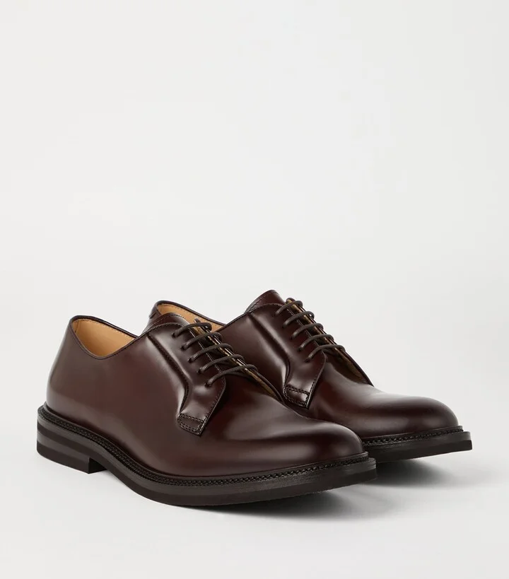 Brunello Cucinelli Leather Derby Shoes - Image 2