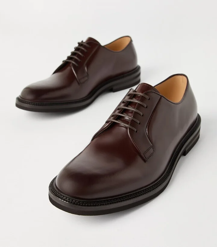 Brunello Cucinelli Leather Derby Shoes - Image 5