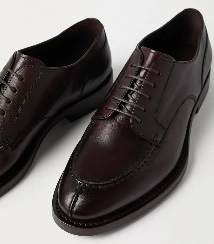 Brunello Cucinelli Leather Derby Shoes - Image 6