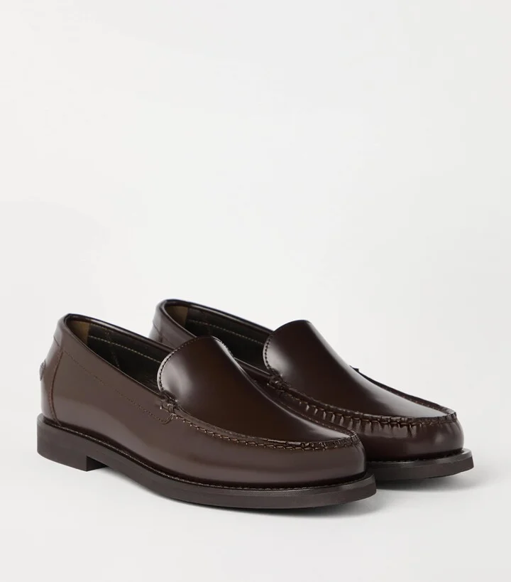 Brunello Cucinelli Leather Embellished Penny Loafers - Image 2