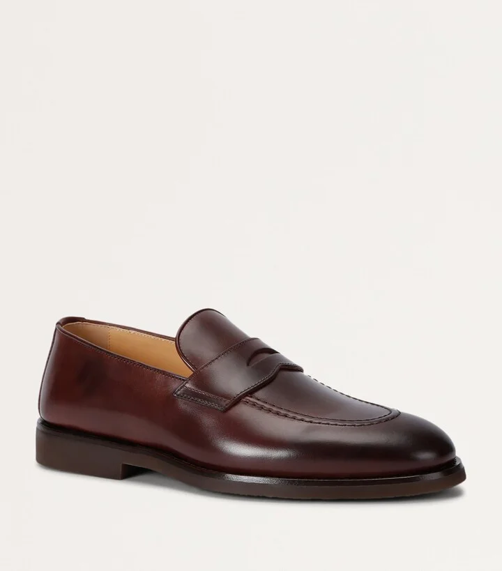 Brunello Cucinelli Leather Flex Penny Loafers - Image 3