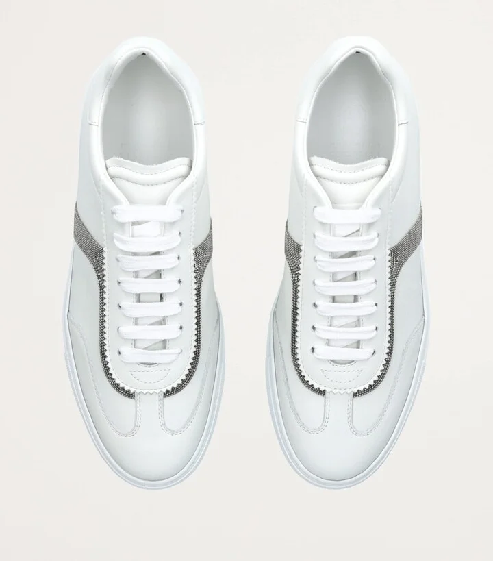Brunello Cucinelli Leather Retro Monili Sneakers - Image 4
