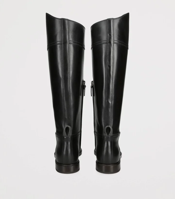 Brunello Cucinelli Leather Riding Boots - Image 2