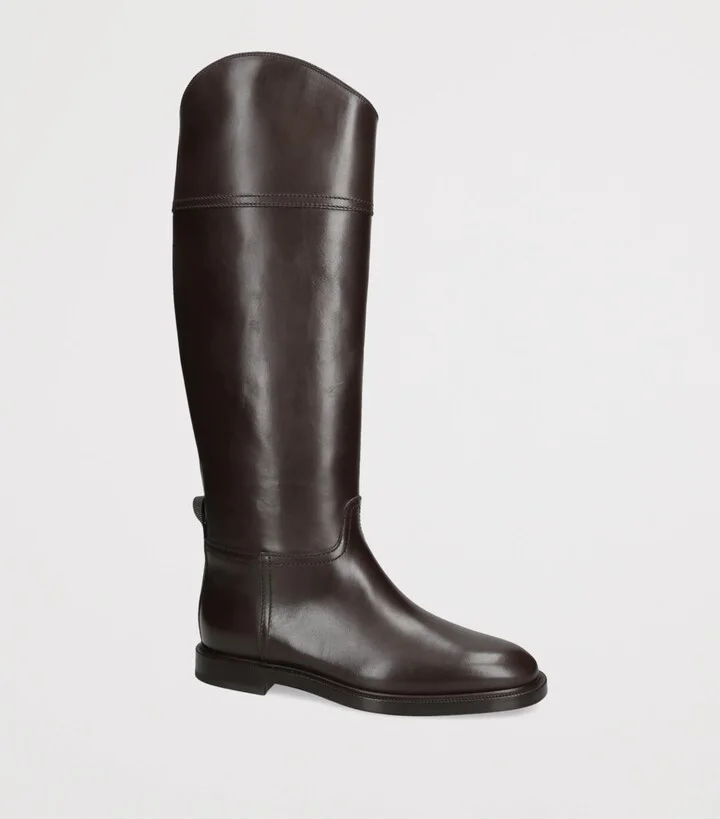 Brunello Cucinelli Leather Riding Boots - Image 3