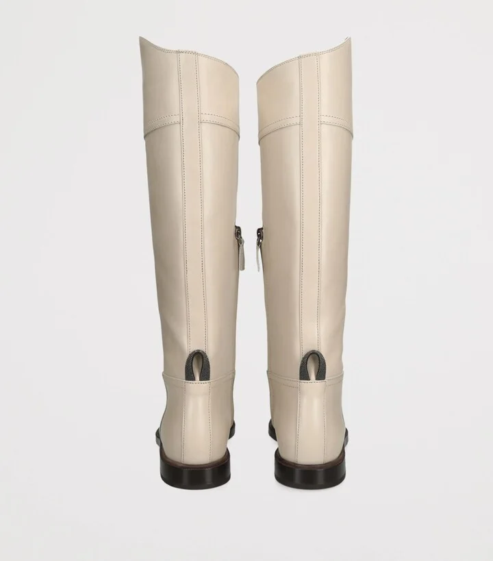 Brunello Cucinelli Leather Riding Boots - Image 2