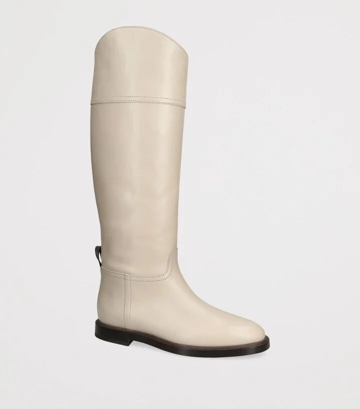 Brunello Cucinelli Leather Riding Boots - Image 3