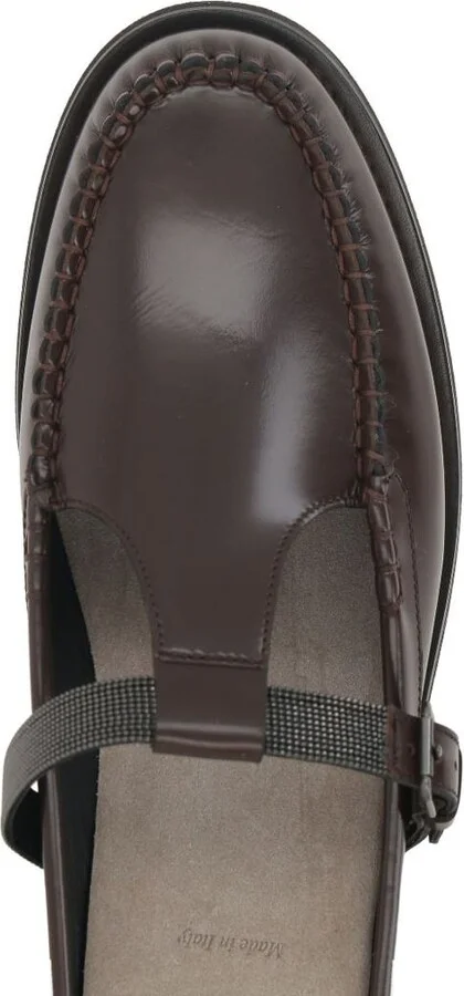 Brunello Cucinelli Leather Slingback Loafers - Image 3