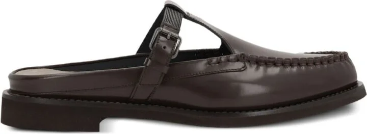 Brunello Cucinelli Leather Slingback Loafers