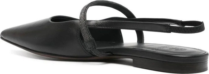 Brunello Cucinelli Leather Slingback Pumps - Image 2