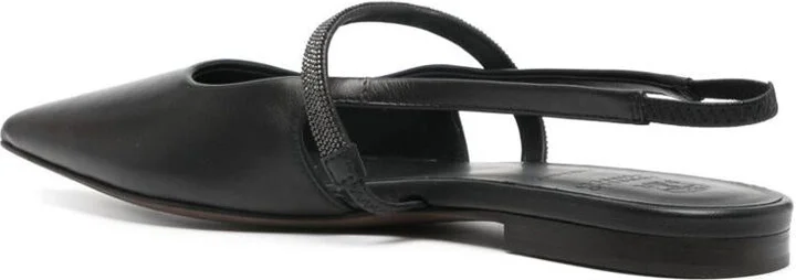 Brunello Cucinelli Leather Slingback Pumps - Image 2