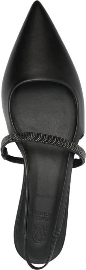 Brunello Cucinelli Leather Slingback Pumps - Image 4