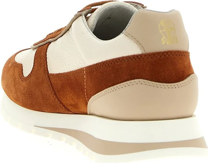 Brunello Cucinelli Leather Suede Sneakers - Image 3