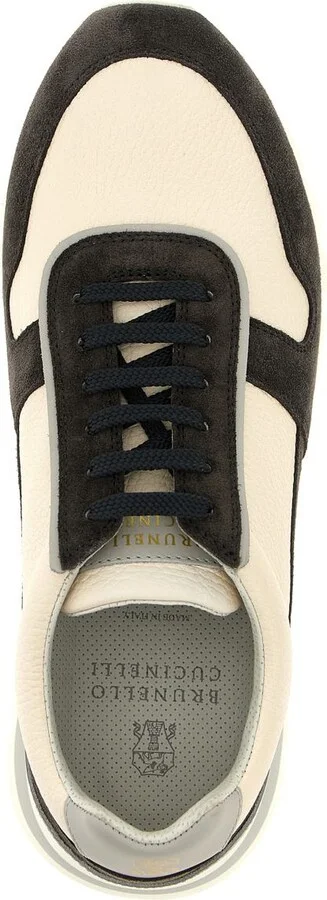 Brunello Cucinelli Leather Suede Sneakers - Image 4