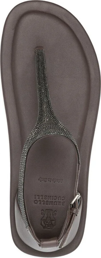Brunello Cucinelli Leather Thong Sandals - Image 3