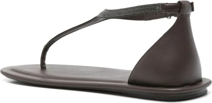 Brunello Cucinelli Leather Thong Sandals - Image 4