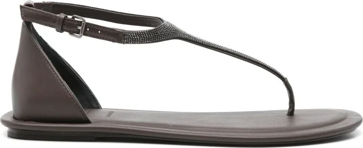 Brunello Cucinelli Leather Thong Sandals