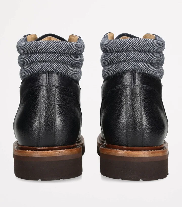 Brunello Cucinelli Leather Wool-Trim Mountain Boots - Image 2