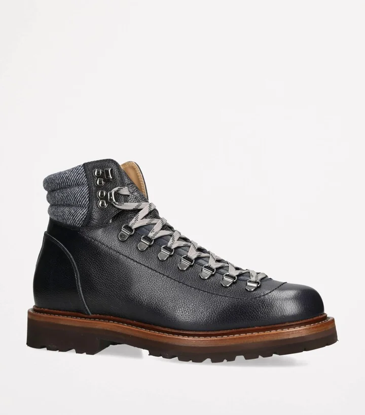 Brunello Cucinelli Leather Wool-Trim Mountain Boots - Image 3