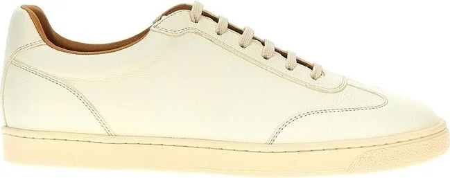 Brunello Cucinelli Logo Printed Round Toe Sneakers