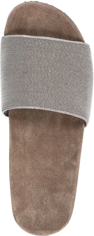 Brunello Cucinelli 'Monile' Suede Slides - Image 3