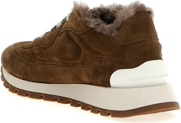 Brunello Cucinelli Monile Suede Sneakers - Image 3