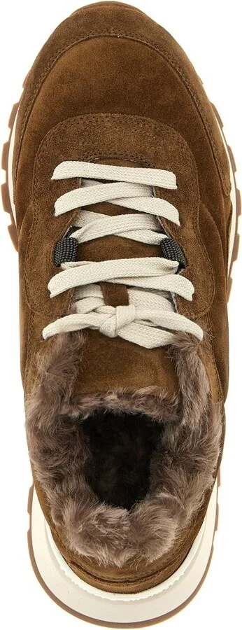 Brunello Cucinelli Monile Suede Sneakers - Image 4